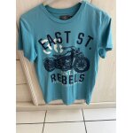 Tee shirt bleu h&m  ; rebels moto ; taille 12 ans