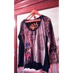 Tee shirt col rond noir motifs colors 42 xl desigual.