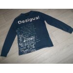 Tee shirt desigual bleu outremer et �critures multicolores taille m tbe