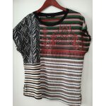 Tee shirt desigual rayé, noir, doré, blanc, rose . . . taille s Tee shirt desigual rayé, noir, doré, blanc, rose . . . taille s