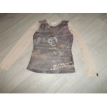 Tee shirt elite voile beige et multicolore taille 38 tbe Tee shirt elite voile beige et multicolore taille 38 tbe