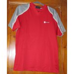 Tee - shirt encolure en v, manches courtes, style sportif, rouge et gris - lotto taille s - 100% polyamide, ...