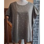Tee - shirt grande taille kaki imprim� dor�