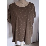 Tee - shirt grande taille kaki  imprims dors