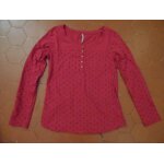 Tee - shirt jersey coton rose fonc� pois noirs blanche porte