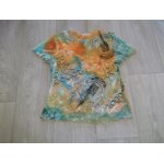 Tee shirt julie guerlande dentelle et voile orange turquoise m Tee shirt julie guerlande dentelle et voile orange turquoise m