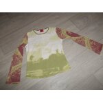 Tee shirt kenzo tons verts, bordeaux et blanc taille xs be