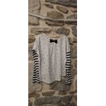 Tee - shirt manches longues blanc ray� noir marque ikks taille 8 ans