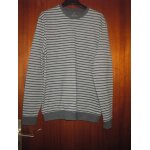 Tee shirt manches longues de marque c&a angelo litrico, taille s, coloris gris clair ray gris fonc, ...