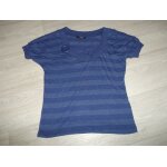 Tee shirt morgan bleu fonc et argent dcos boutons et dentelle m tbe