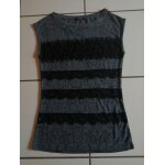 Tee shirt morgan gris avec motif dentelle taille 36