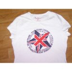 Tee shirt pepe jeans blanc, drapeau et strass 14 ans tbe