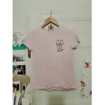 Tee shirt rose clair motif noir 34 xs disney.