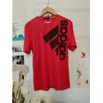 Tee shirt rouge motif noir s adidas.