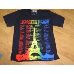 Tee shirt sixth june noir et tour eiffel fluo taille m tbe