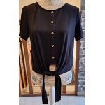 Tee - shirt tunisien noir avec pans � nouer