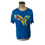 Teeshirt homme puma taille : s / m marque : puma, couleur : bleu, largeur 48 cm, hauteur 64 cm, bon �tat ...
