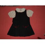 Tenue robe chasuble noire et chemisier cru col dentelle 3 ans tat neuf