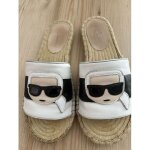 Tongs 37 karl lagerfeld dessus cuir semelle en corde