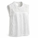 Top blanc brod� shein taille s / 36