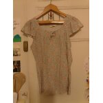 Top blanc fleurs colores 38 m camaeu.