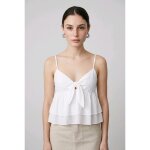 Top blanc na - kd femme � neuf avec �tiquette � taille xs � bretelles fines et n?ud