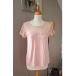 Top blanche porte rose