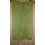 Top blousant sans manches 3 suisses, couleur vert pomme. taille 34 / 36. col v galonn. longueur totale ...