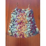 Top  bretelles imprim fleuri couleur prune turquoise beige esprit taille 40