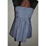 Top bustier coton bleu demin - creeks - t. 40 - neuf