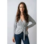 Top cache - c?ur gris na - kd femme � neuf avec �tiquette � taille xs � manches longues
