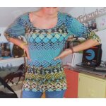 Top   camaeu  , turquoise / gris / vert, t1