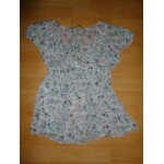 Top / chemisier  fleurs vert violet rose - zara basic - taille m