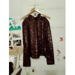Top col montant perles cousues colores 38 m zara.