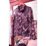Top col roul translucide noir / blanc 42 xl desigual.