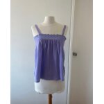 Top dbardeur dentelle violet h&m col carr champtre / tank top purple lace country square collar