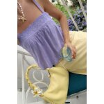 Top d�bardeur violet dentelle h&m col carr� ? coton ? xs / 34