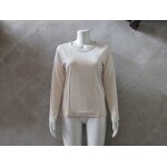 Top �cru manches longues col rond liseret satin taille unique intemporelle de burton