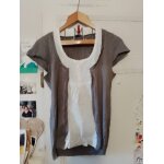 Top gris / blanc 34 xs vintage ann�es 90 cama�eu.