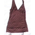 Top h&m , marron À pois beiges , taille xs Top h&m , marron À pois beiges , taille xs