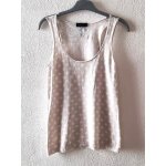 Top ikks taille s / 36 beige � pois blancs tbe
