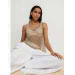 Top en maille de viscose m�lang�e, dor�, taille s, marque zara