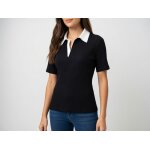 Top manches courtes noir et col polo blanc cotel� morgan