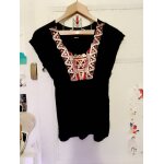 Top noir col perles cousues color�es 36 s h&m.