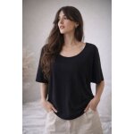 Top noir zara manches papillon larges ? pull chic fluide old money / wide butterfly sleeves black top ...