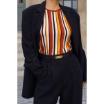 Top ray� multicolore vintage bershka ? esprit r�tro 70s ? taille xs