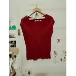 Top rouge haut a franges 40 l naf naf.