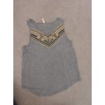 Top sans manche gris brodé fantaisie undiz - l Top sans manche gris brodé fantaisie undiz - l
