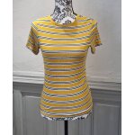 Top t - shirt manche courte jaune À rayure pimkie taille 36 Top t - shirt manche courte jaune À rayure pimkie taille 36