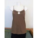 Top / tee shirt  bretelles 100% coton marron kaki - taille 34 / 36 - la redoute